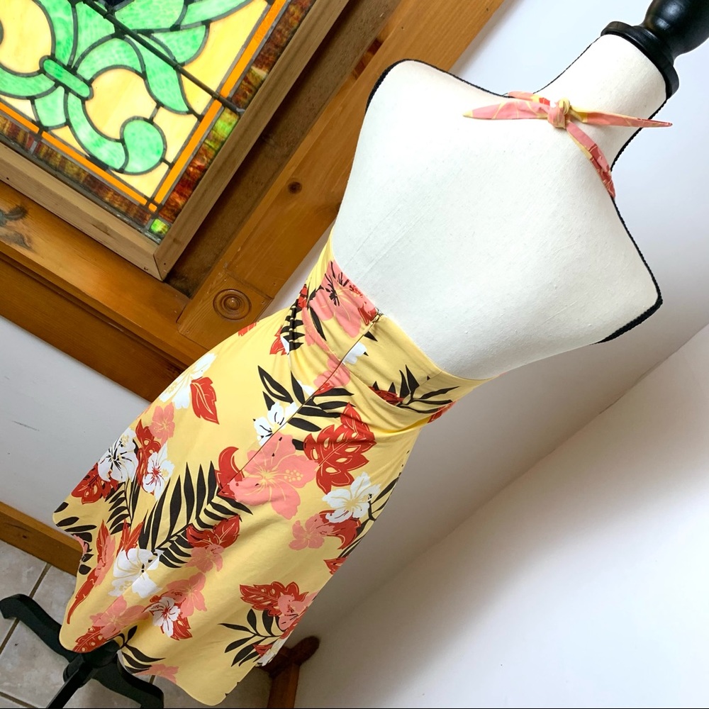 Ann Taylor Hawaiian Sun Neck Tie Dress Sz 2P (XS) - Picture 5 of 10